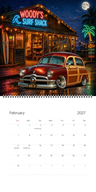 2027 Woodie Neon Calendar WUDZUP-CA