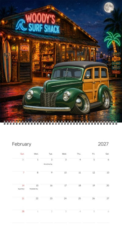 2027 Woodie Neon Calendar WYWOODY-CA
