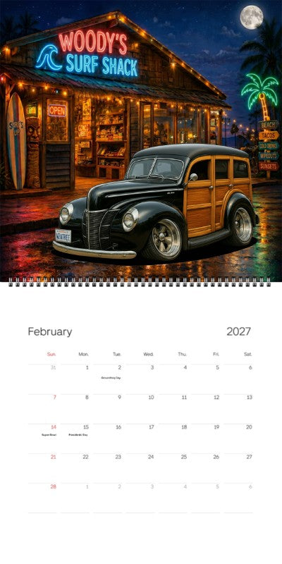 2027 Woodie Neon Calendar WZATREE-CA