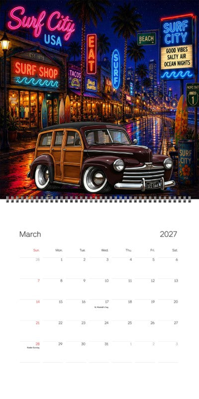 2027 Woodie Neon Calendar 121164-CA
