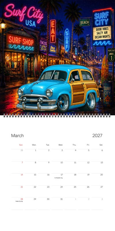 2027 Woodie Neon Calendar 153BPQ-CA