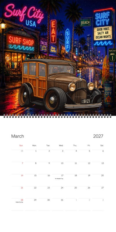 2027 Woodie Neon Calendar 18121-UT