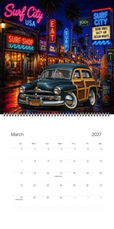 2027 Woodie Neon Calendar 18K525-CA