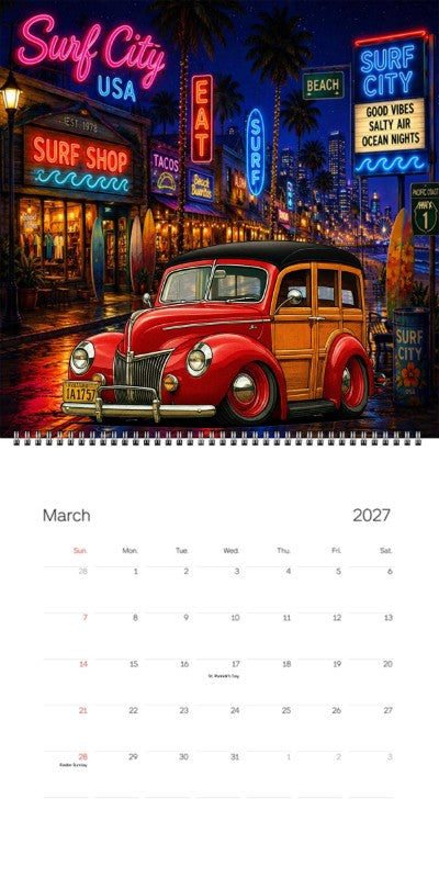2027 Woodie Neon Calendar 1A1757-CA