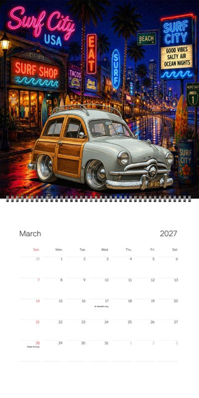 2027 Woodie Neon Calendar 1BP043-CA