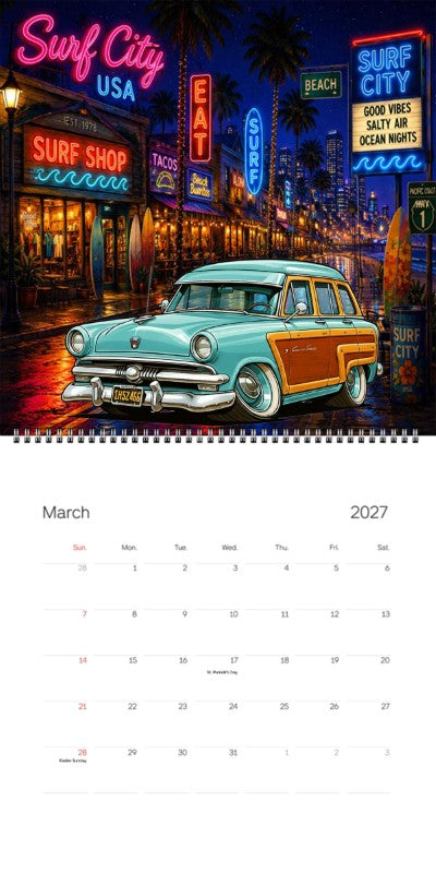 2027 Woodie Neon Calendar 1H52466-CA