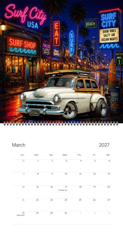 2027 Woodie Neon Calendar 1K71963-CA