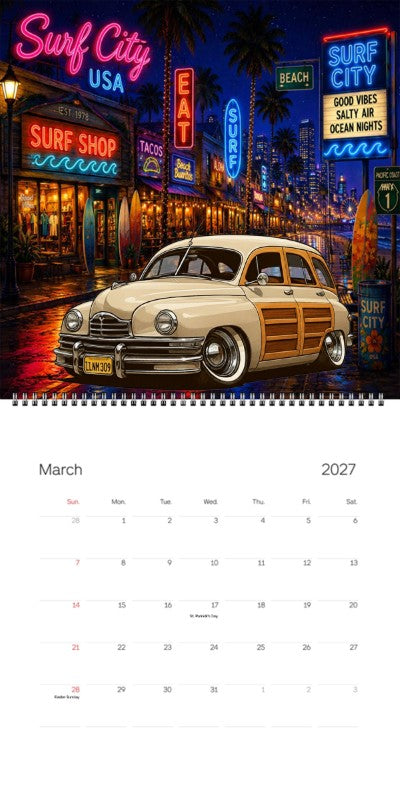2027 Woodie Neon Calendar 1LNM309-CA