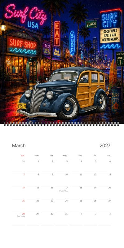 2027 Woodie Neon Calendar 1S3773-CA