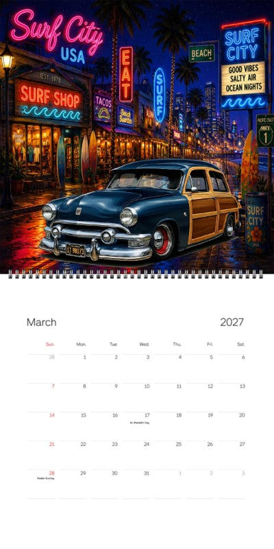 2027 Woodie Neon Calendar 1T98073-CA