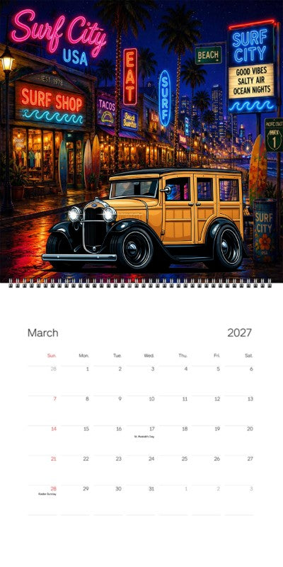 2027 Woodie Neon Calendar 200002-XX