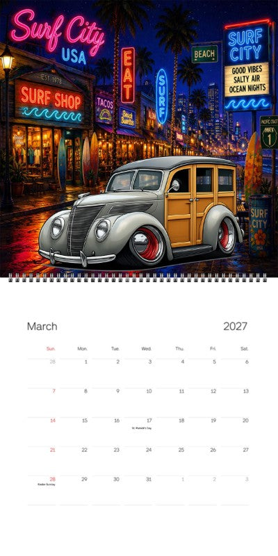 2027 Woodie Neon Calendar 200003-XX