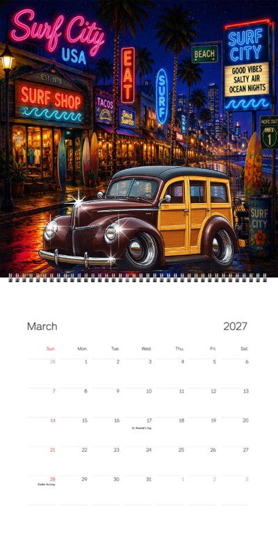 2027 Woodie Neon Calendar 200005-XX