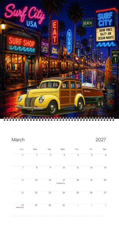 2027 Woodie Neon Calendar 200006-XX