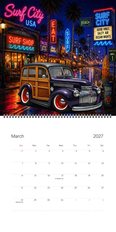 2027 Woodie Neon Calendar 200007-XX