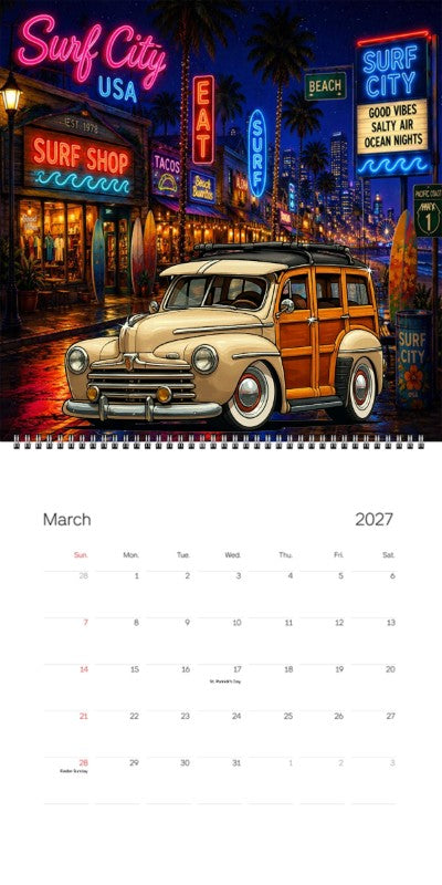2027 Woodie Neon Calendar 200008-XX