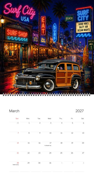 2027 Woodie Neon Calendar 200009-XX