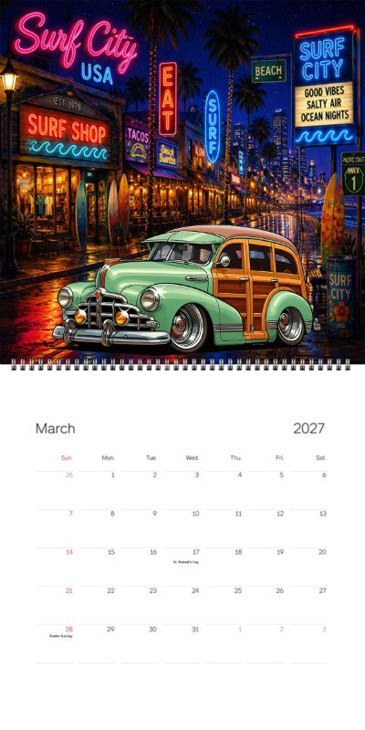 2027 Woodie Neon Calendar 200010-XX