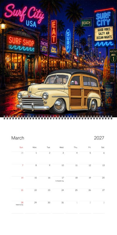 2027 Woodie Neon Calendar 200011-XX