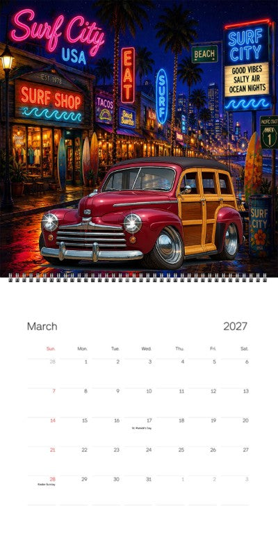 2027 Woodie Neon Calendar 200012-XX