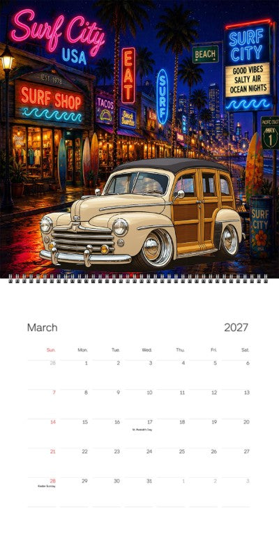 2027 Woodie Neon Calendar 200013-XX