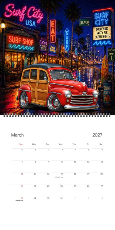 2027 Woodie Neon Calendar 200014-XX