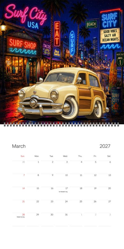 2027 Woodie Neon Calendar 200015-XX