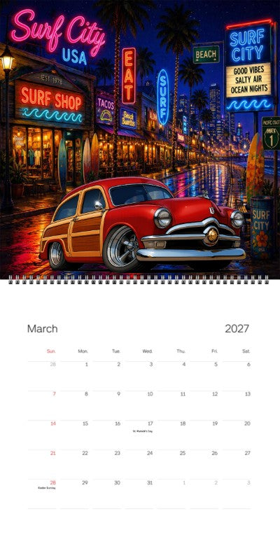 2027 Woodie Neon Calendar 200016-XX