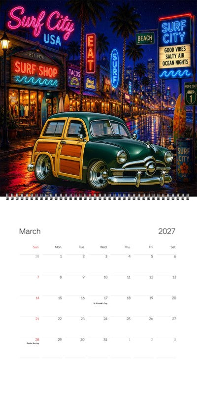 2027 Woodie Neon Calendar 200017-XX