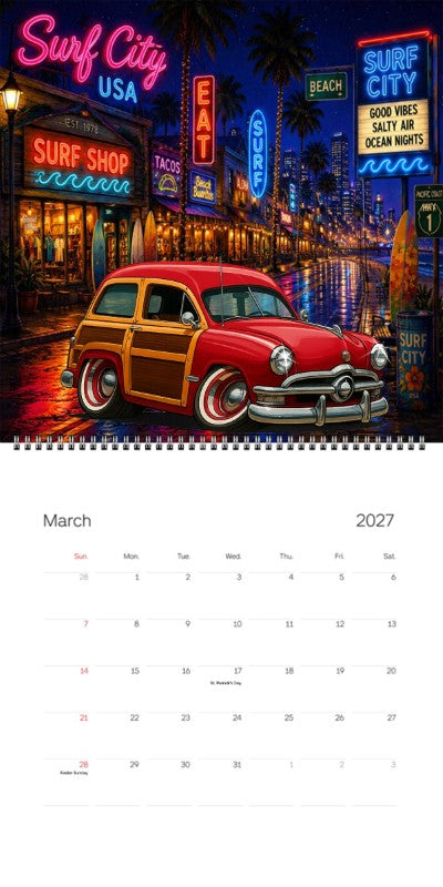 2027 Woodie Neon Calendar 200018-XX