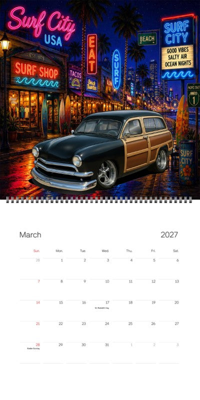 2027 Woodie Neon Calendar 200019-XX