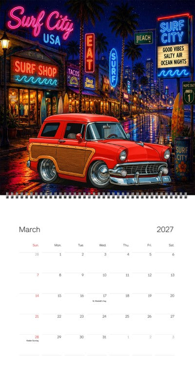 2027 Woodie Neon Calendar 200021-XX