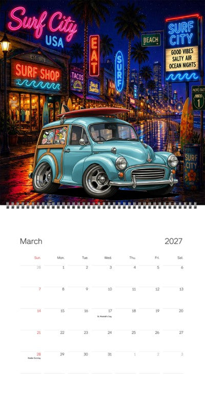 2027 Woodie Neon Calendar 200022-XX