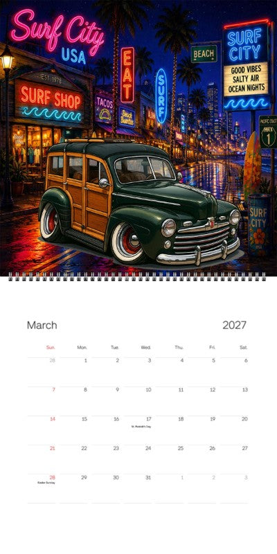 2027 Woodie Neon Calendar 25R667-CA