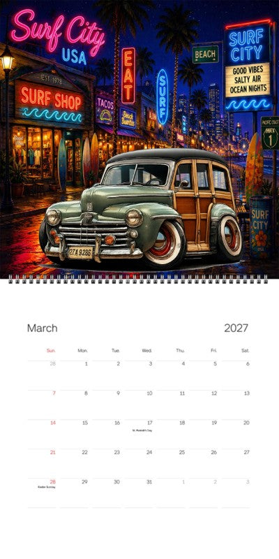 2027 Woodie Neon Calendar 27A9286-CA