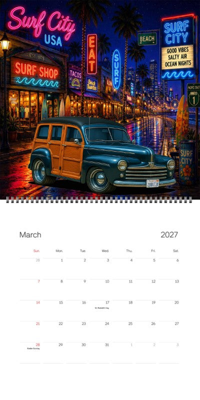 2027 Woodie Neon Calendar 2ABX738-CA