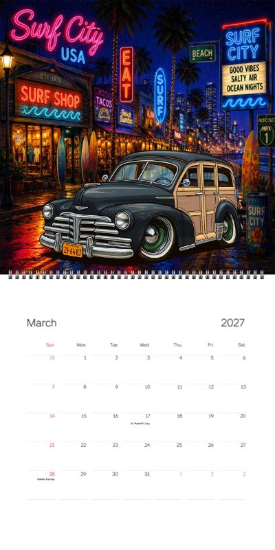 2027 Woodie Neon Calendar 2F6487-CA