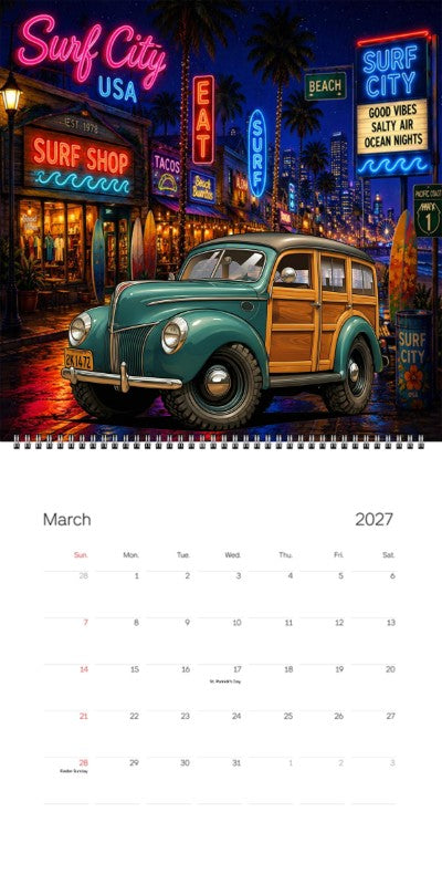 2027 Woodie Neon Calendar 2K1472-CA