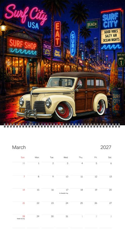 2027 Woodie Neon Calendar 2L14664-CA