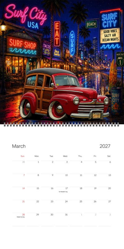 2027 Woodie Neon Calendar 2N2427-CA