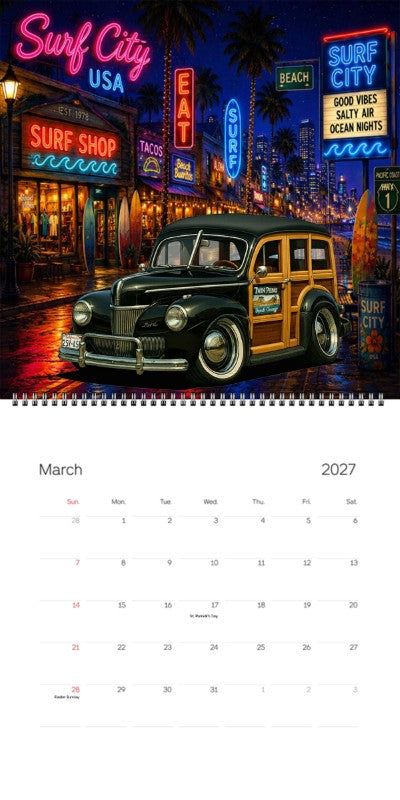 2027 Woodie Neon Calendar 2NTV291-CA