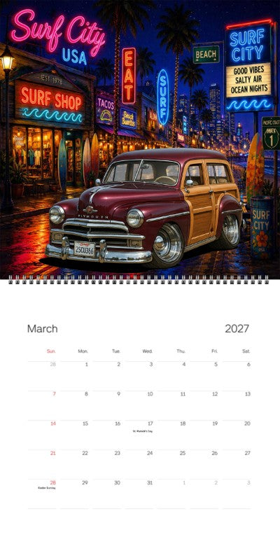 2027 Woodie Neon Calendar 2SCU366-CA