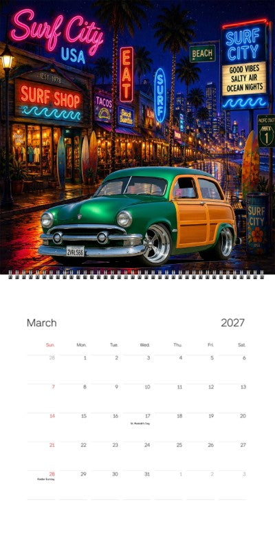 2027 Woodie Neon Calendar 2VRL586-CA