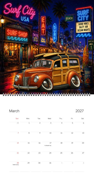 2027 Woodie Neon Calendar 38M242-CA