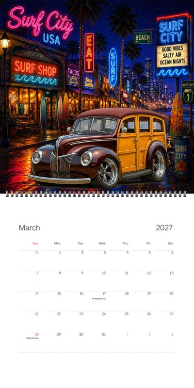 2027 Woodie Neon Calendar 39WOODY-CA