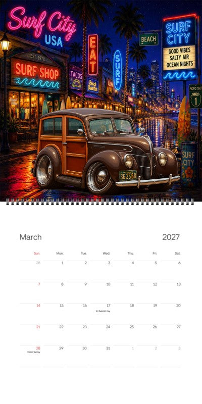 2027 Woodie Neon Calendar 3G2388-CA