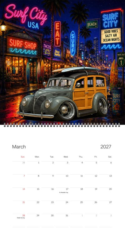 2027 Woodie Neon Calendar 3N4037-CA