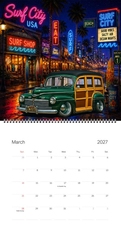 2027 Woodie Neon Calendar 3N7373-CA
