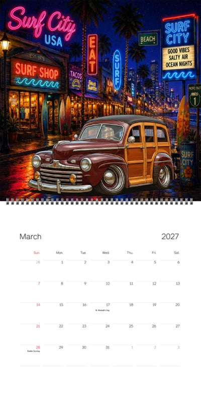 2027 Woodie Neon Calendar 3P3449-CA