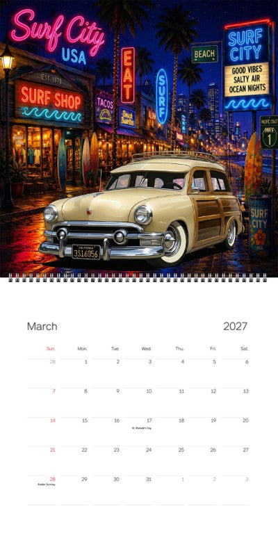 2027 Woodie Neon Calendar 3S16056-CA